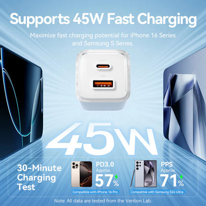 70W GaN Dual-Port Fast Charger
