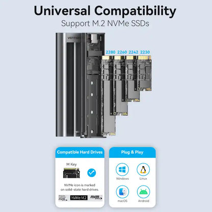 USB 3.1 Gen 2 Type-C M.2 NVMe SSD Enclosure