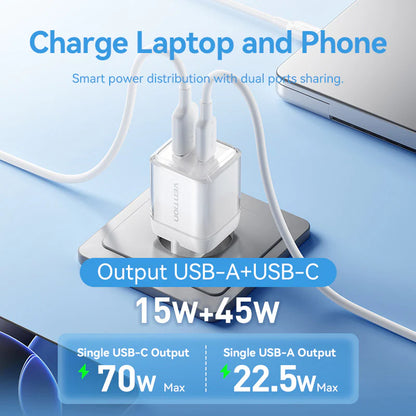 70W GaN Dual-Port Fast Charger