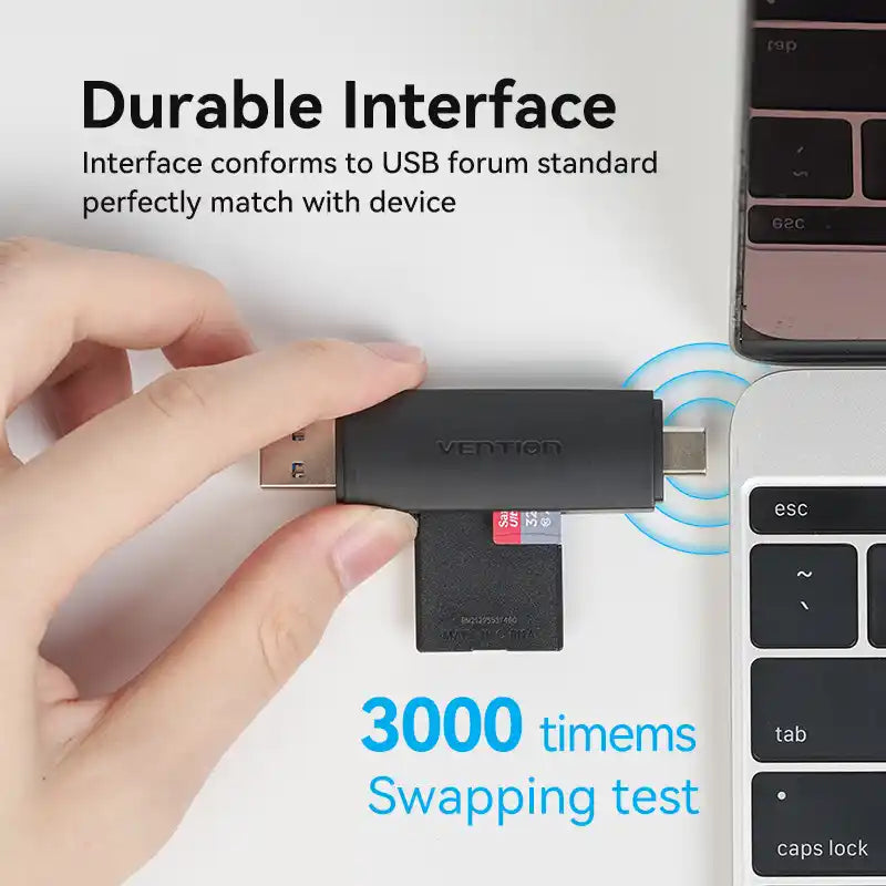 Dual-Interface USB 3.0 Type-A & USB 3.1 Gen 1 Type-C Card Reader (SD & TF)