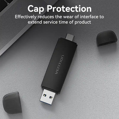 Dual-Interface USB 3.0 Type-A & USB 3.1 Gen 1 Type-C Card Reader (SD & TF)