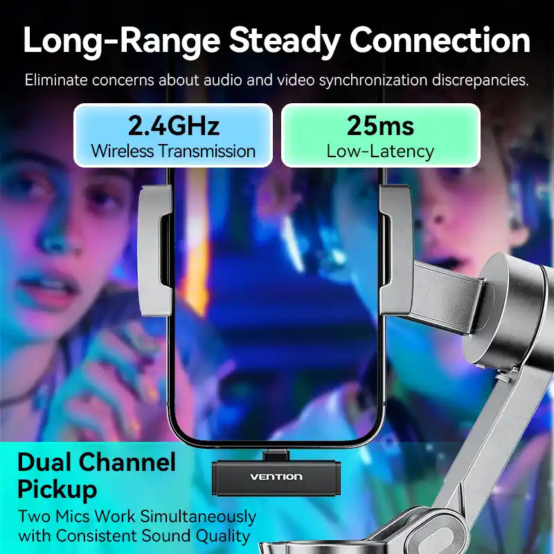 2-Pack USB-C Wireless Lavalier Microphone