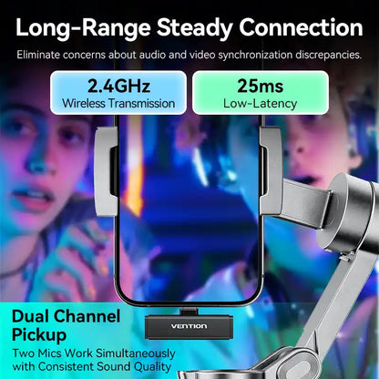 2-Pack USB-C Wireless Lavalier Microphone