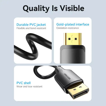 DisplayPort to HDMI 4K Cable
