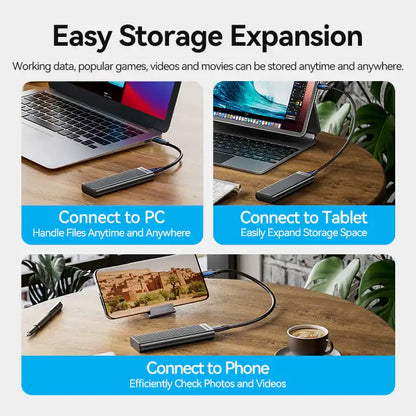 USB 3.2 Gen 2 Type-C M.2 NVMe & SATA SSD Enclosure