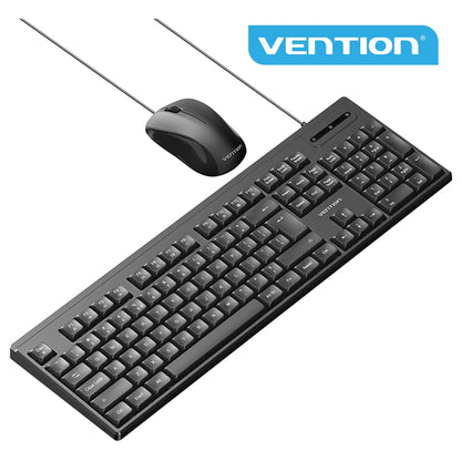 Full-Sized Silent Keyboard and Mouse Combo Black Slim Type