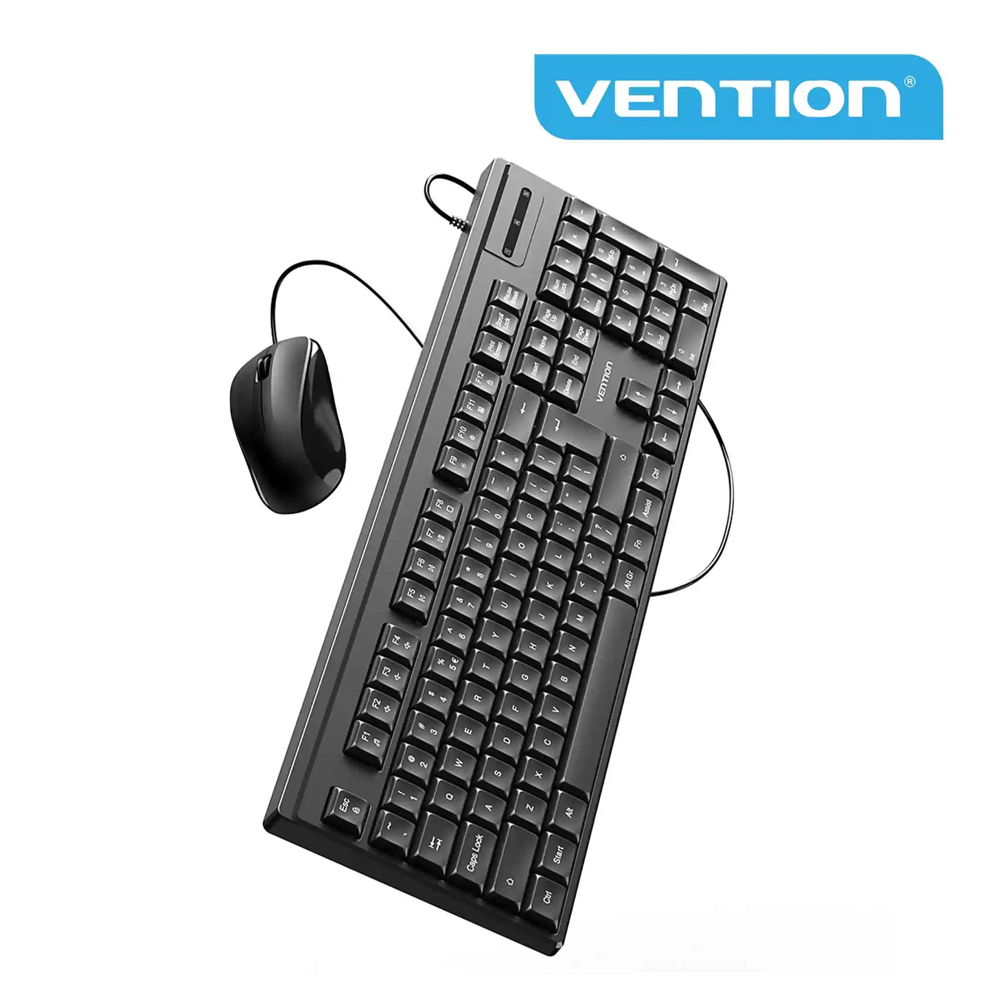 Full-Sized Silent Keyboard and Mouse Combo Black Slim Type