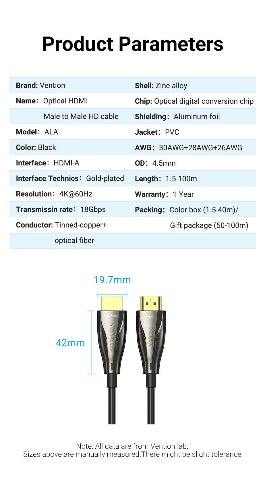 Optical HDMI 4K Cable