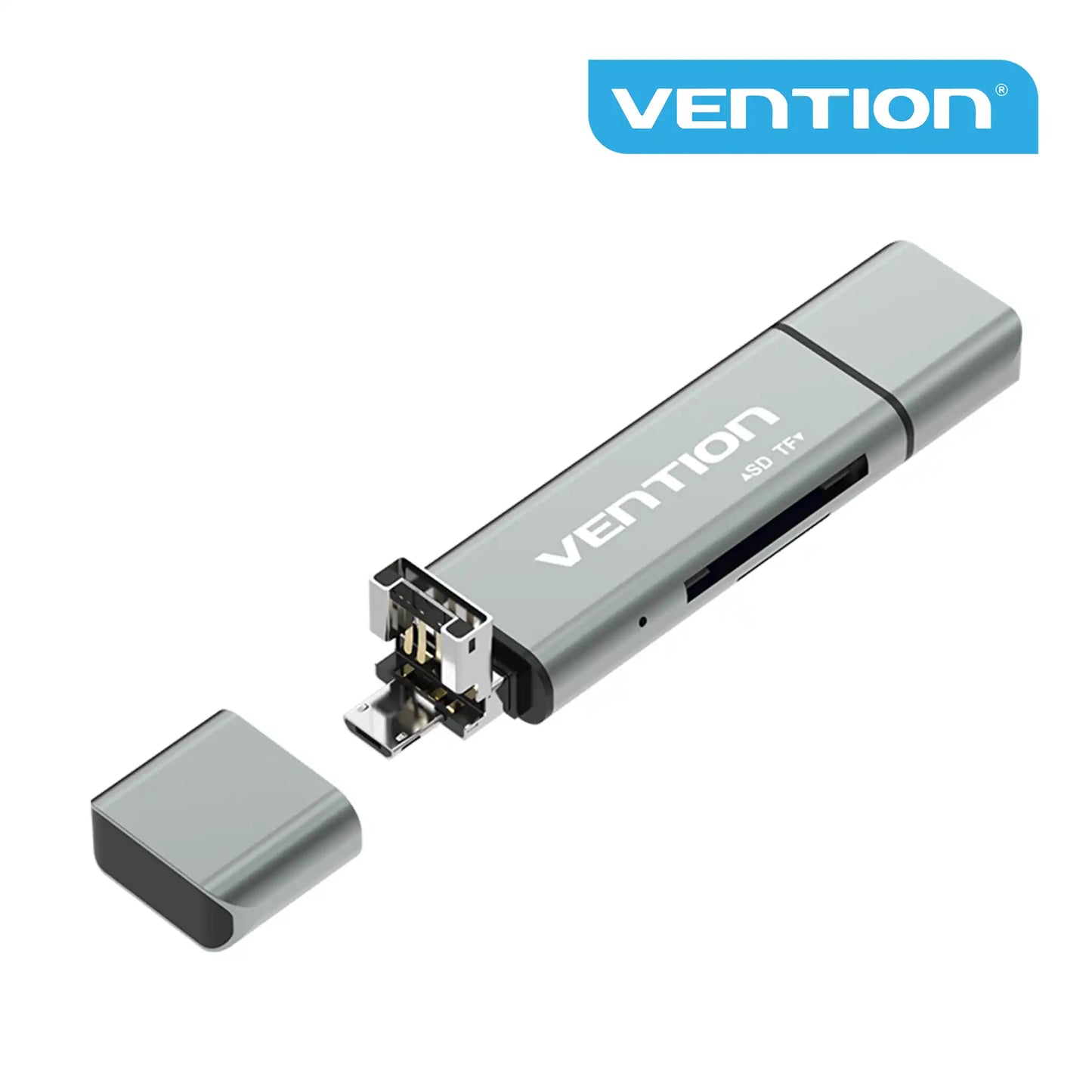 Multi-Interface Card Reader (USB-C, USB-A, Micro-B) for SD & TF Cards