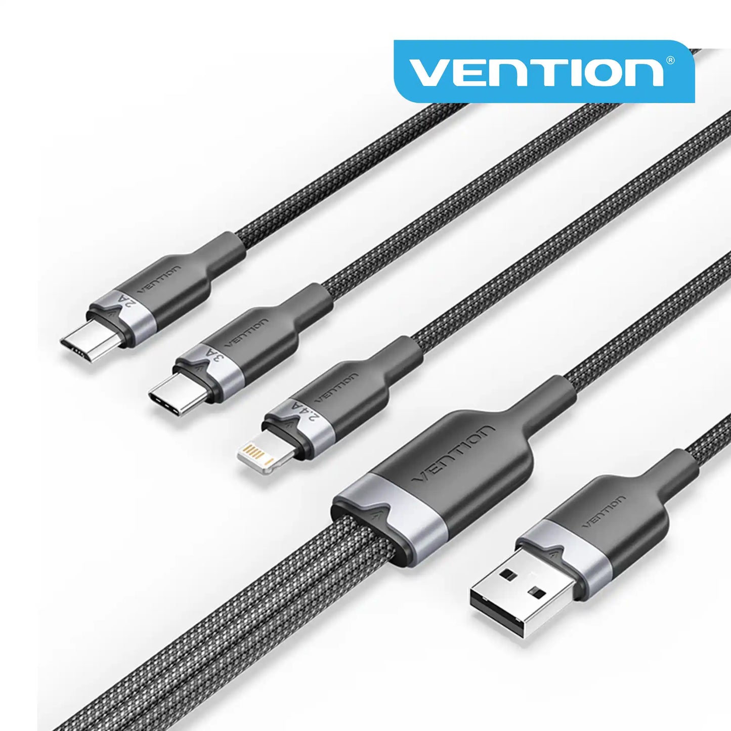 USB-A to 3-Port Cable Charger