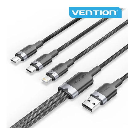 USB-A to 3-Port Cable Charger