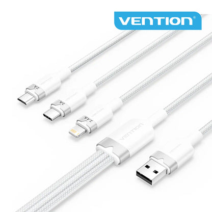 USB-A to 3-Port Cable Charger