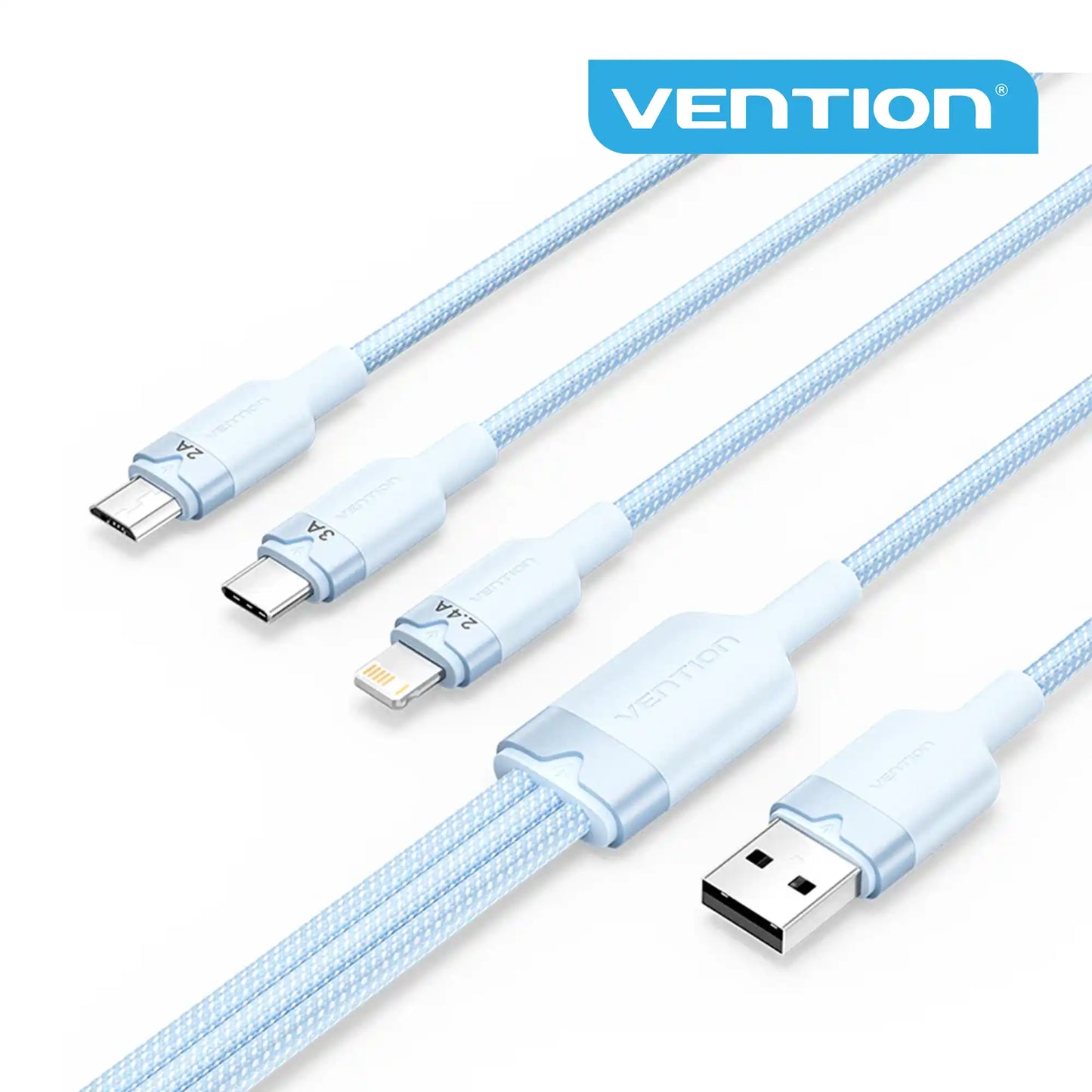 USB-A to 3-Port Cable Charger