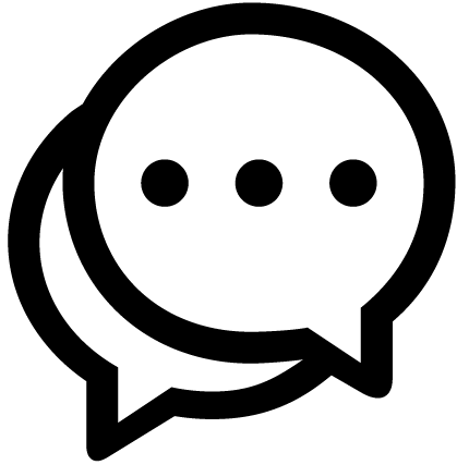 Icon representing customer communication and chat support services.