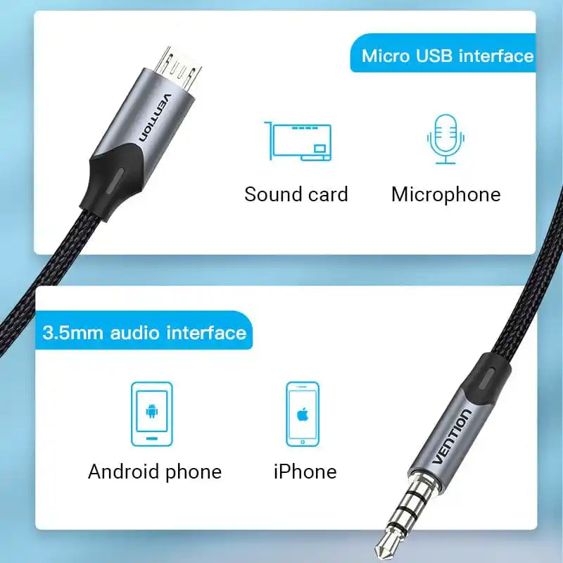 3.5mm Male to Micro USB Adapter