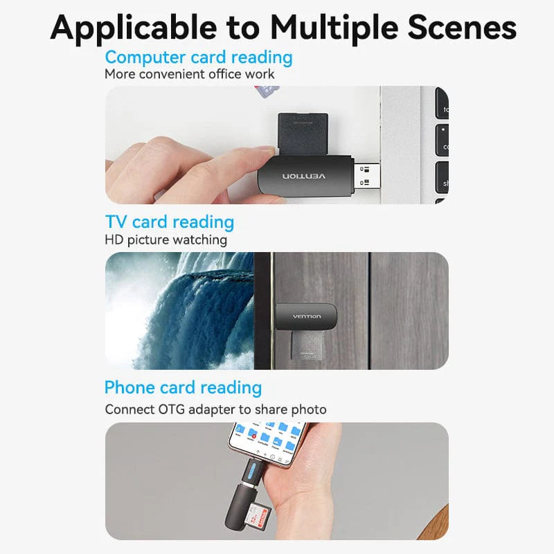 USB 2.0 Type-A Card Reader (SD & TF)
