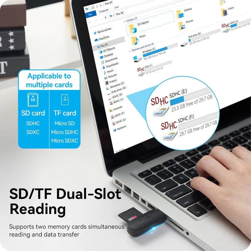 USB 3.0 Type-A Card Reader (SD & TF)