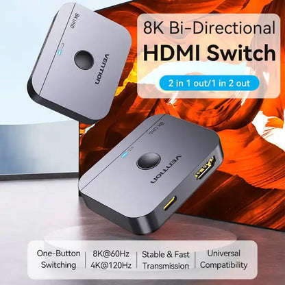 Vention 2-Port HDMI Bi-Direction 8K Switcher