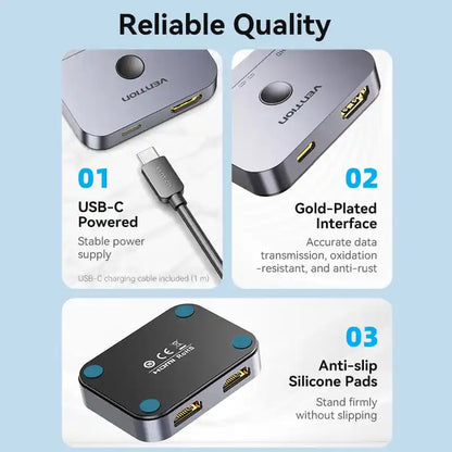 Vention 2-Port HDMI Bi-Direction 8K Switcher