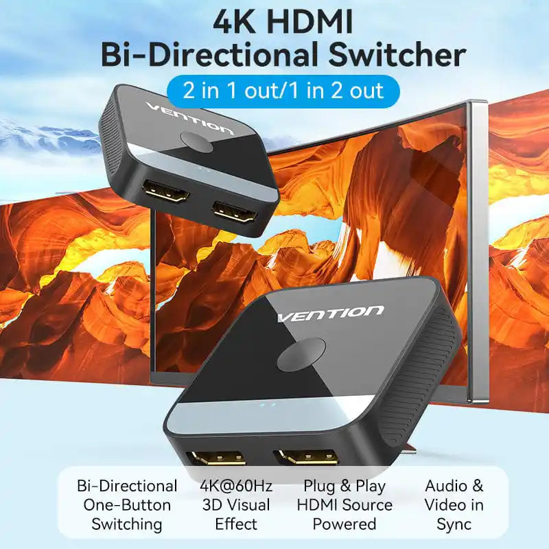 Vention 2-Port HDMI Bi-Direction 4K Switcher