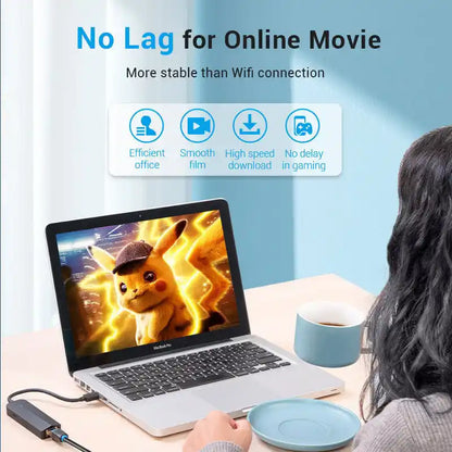 USB-A Hub with Ethernet Adapter