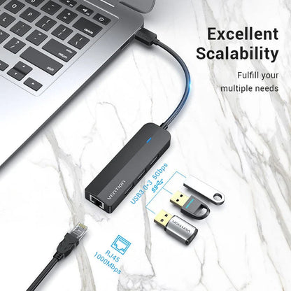 USB-A Hub with Ethernet Adapter