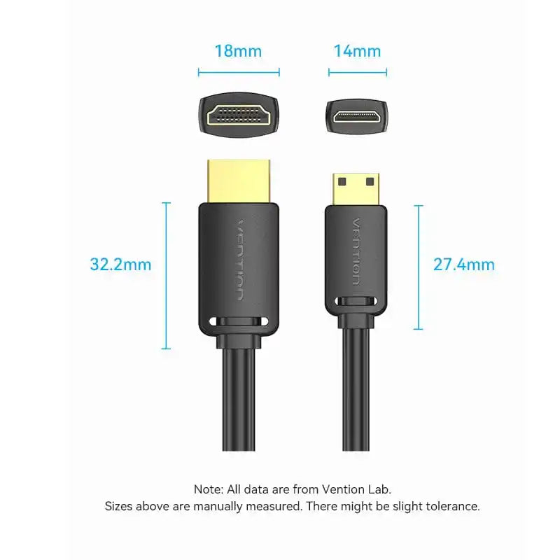 HDMI C Male to HDMI A Male 4K HD Cable