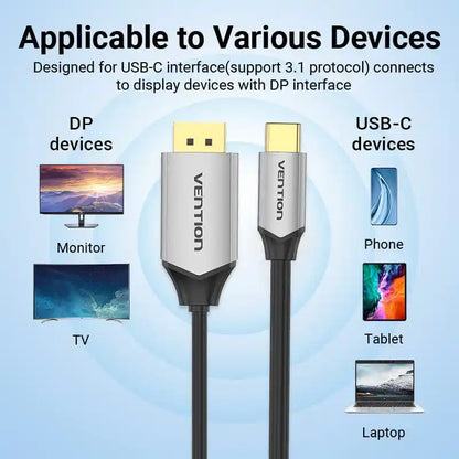 Braided USB-C to DisplayPort 4K Cable