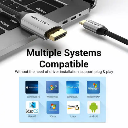 Braided USB-C to DisplayPort 4K Cable